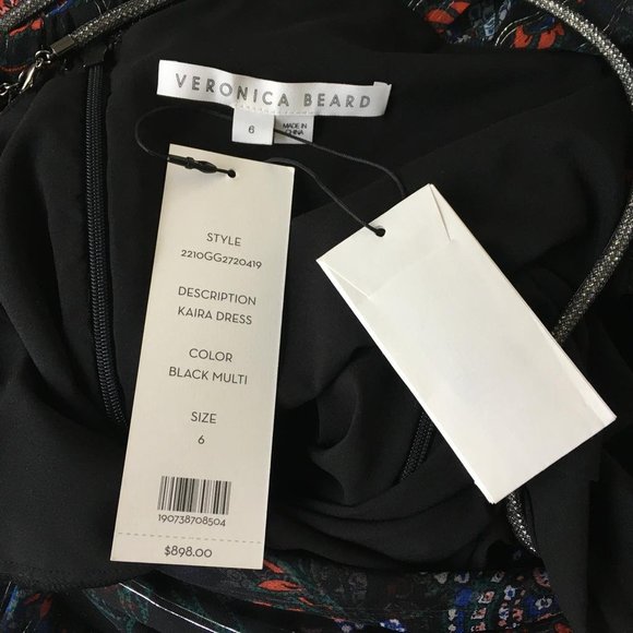 Veronica Beard Women's Kaira Metallic Floral Maxi Dress Black Multi Sz 6, 10 - Picture 6 of 8